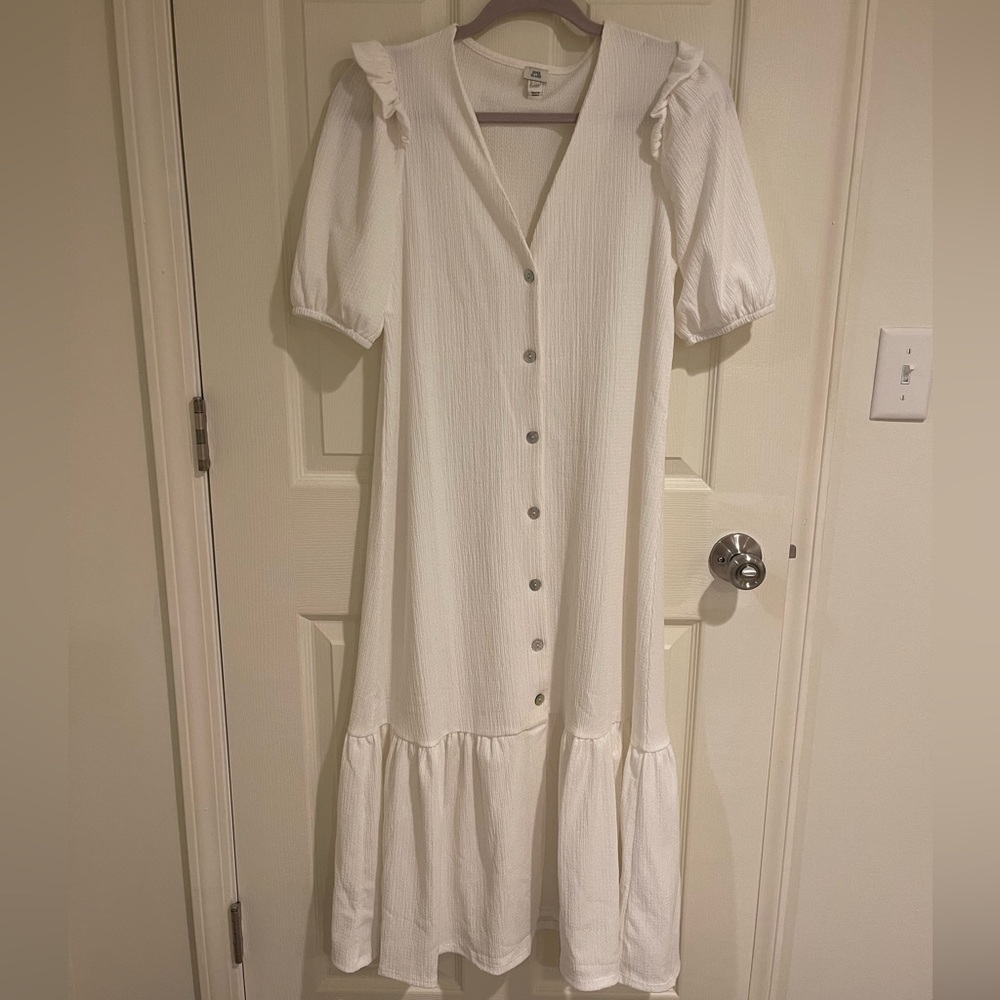 ASOS white button up dress